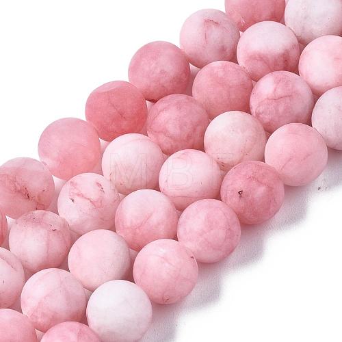 Natural White Jade Bead Strands G-R297-8mm-27-1