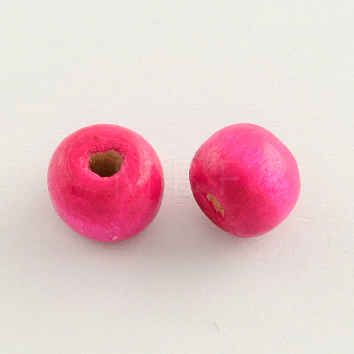 Dyed Natural Wood Beads WOOD-Q006-8mm-11-LF-1