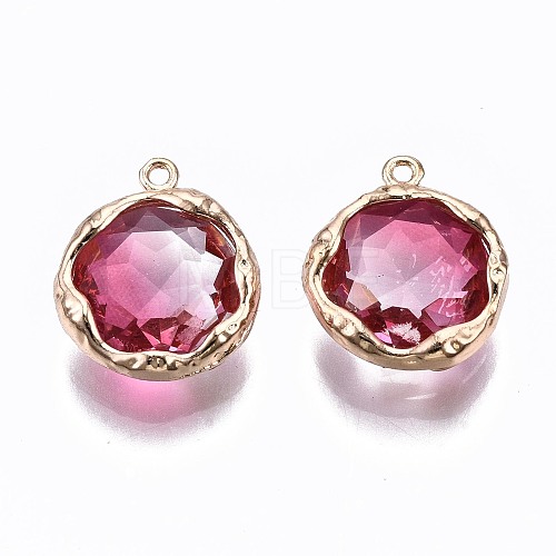 Two-Tone Faceted Glass Charms GLAA-S193-032E-1