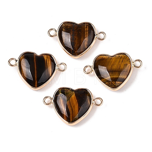 Natural Tiger Eye Love Heart Pendants G-T138-205G-G-1