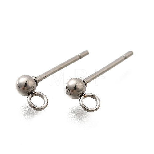 201 Stainless Steel Stud Earring Findings STAS-R156-01P-01-1