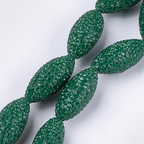 Handmade Polymer Clay Rhinestone Beads RB-S058-03B-01-1