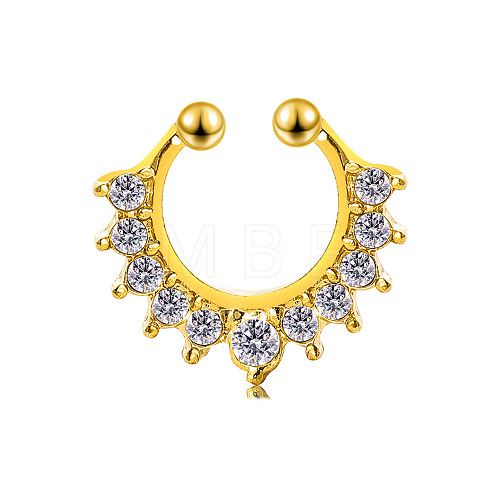 Alloy Crystal Rhinestone Hoop Nose Rings for Women Men WGB2B16-01-1