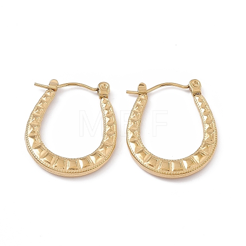304 Stainless Steel Horseshoe Hoop Earrings for Women EJEW-B018-05G-1