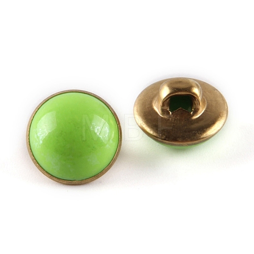 Brass Resin Button BUTT-WH0015-35A-1