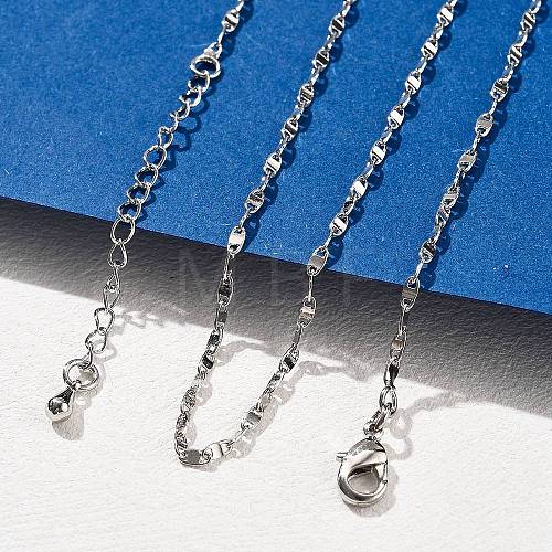 Brass Link Chain Necklaces for Women NJEW-D302-46P-1