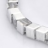 Half Plated Clear Glass Faceted Cube Beads Strands GLAA-A031-6mm-HP02-1