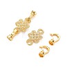 Brass Micro Pave Clear Cubic Zirconia Peg Bails Fold Over Clasps KK-S360-176-3