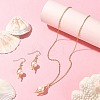 Natural Pearl Pendant Necklace & Dangle Earrings X-SJEW-JS01276-5