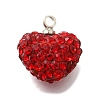 Rhinestone Clay Brass Beads KK-D295-09P-1