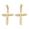 Brass Micro Pave Clear Cubic Zirconia Pendants CU-CBADC6C-01G-1