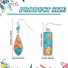 2 Pairs 2 style Teardrop & Rectangle Lampwork Dangle Earrings EJEW-FI0001-17-2
