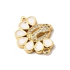 Brass Micro Pave Clear Cubic Zirconia Peacock Connector Charms KK-A296-23G-2