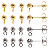 40Pcs 2 Style 304 Stainless Steel Ball Post Stud Earring Findings STAS-SC0005-25-1