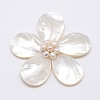 Natural White Shell Mother of Pearl Shell Flower Big Pendants X-SSHEL-J032MS-05-1