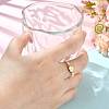 Natural Freshwater Pearl & 304 Stainless Steel Bead Finger Rings RJEW-FS00001-06-5