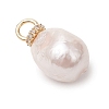 Electroplated Glass Imitation Pearl Pendants PALLOY-JF05266-01-3