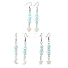 Natural Freshwater Shell and Howlite Dangle Earrings EJEW-JE07169-3