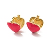 Enamel Heart Hoop Earrings EJEW-C054-02G-2