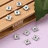 Brass Rhinestone Spacer Beads X-RSB072-02S-4