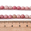 Faceted Natural Rhodonite Round Bead Strands G-M289-02-6mm-6