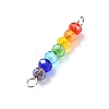 Electroplated Colorful Faceted Glass Rondelle Beaded Connector Charms PALLOY-JF02529-01-3