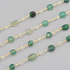3.28 Feet Handmade Natural Green Agate Beaded Chains X-CHC-I031-11G-2