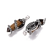 Natural Tiger Eye Double Terminal Pointed Pendants GG-N001-02AS-01-2