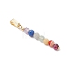 Chakra Natural Lapis Lazuli & Aquamarine & Green Aventurinee & Amethyst & Red Agate & Yellow Opal & Garnet Faceted Round Beaded Pendants PALLOY-JF03559-02-3