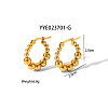 304 Stainless Steel Round Beaded Hoop Earrings for Women SN2323-1-1