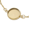2Pcs 2 Colors 304 Stainless Steel Round Cabochon Setting Bracelets BJEW-JB11091-4