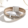 Imitation Leather Mutli-strand Bracelets PW-WG3E9EB-01-1