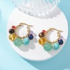 Mixed Stone Round Hoop Earrings EJEW-TA00783-1