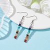 Natural & Synthetic Mixed Gemstone Rondelle Beaded Dangle Earrings EJEW-JE05613-02-2