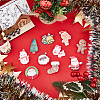 40Pcs 10 Style Christmas Sock & Santa Claus & Tree & Gingerbread Man & Deer Acrylic Brooch Pin JEWB-FH0001-32-5