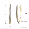 Brass Cubic Zirconia Angular Hoop Earrings EJEW-BB33878-3
