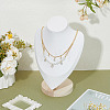 Bust PU Leather & Wooden Necklace Display Stands NDIS-WH0020-02B-01-4