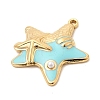 304 Stainless Steel Enamel Pendants STAS-P431-31G-02-2