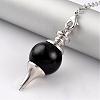 Natural Obsidian Sphere Dowsing Pendulums BJEW-E292-A04-2