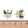 Brass with Cubic Zirconia and Abalone Shell Cup Pearl Peg Bails Pin Pendants KK-T079-42G-4