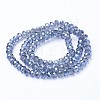 Electroplate Transparent Glass Beads Strands EGLA-A034-T6mm-Y04-2
