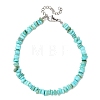 Dyed Natural Freshwater Shell Nuggets Beaded Anklets AJEW-AN00746-02-2