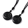 Adjustable Natural Mixed Gemstone Vortex Pendant Necklace with Nylon Cord for Women NJEW-L171-05-2