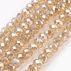 Electroplate Glass Beads Strands GLAA-K027-PL-A07-1