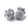 Animal Flocking Resin Pendants LS-RESI-A049-03F-2
