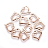 201 Stainless Steel Open Heart Charms STAS-E484-13RG-2