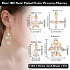 12Pcs 3 Style Brass Cubic Zirconia Charms KK-BBC0011-55-2