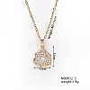 Brass with Rhinestone Pendant Necklaces OP1467-2-1