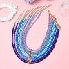10Pcs 10 Colors Bohemian Brass Enamel Evil Eye & Glass Seed Beaded Necklaces NJEW-MZ00145-1