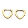 304 Stainless Steel Heart Huggie Hoop Earrings STAS-J033-15G-2